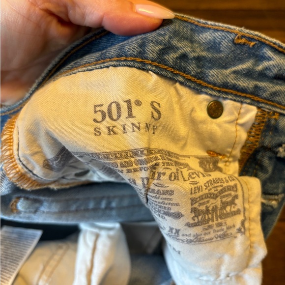 Levis 501 Skinny Jeans Size 24 - Picture 3 of 8